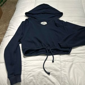 Dark blue cropped hoodie